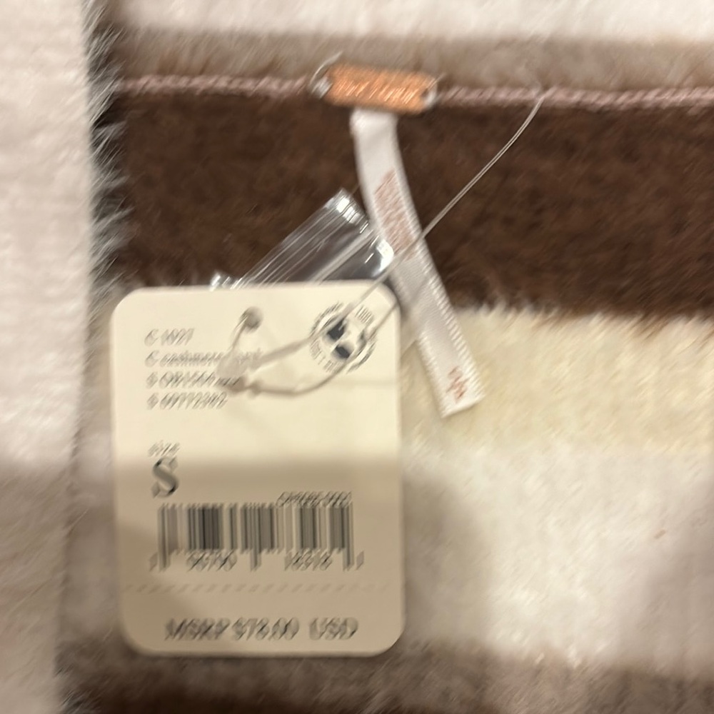 Free People Brown and Cream Ribbed Pencil Skirt NWT cashmere - Picture 4 of 5
